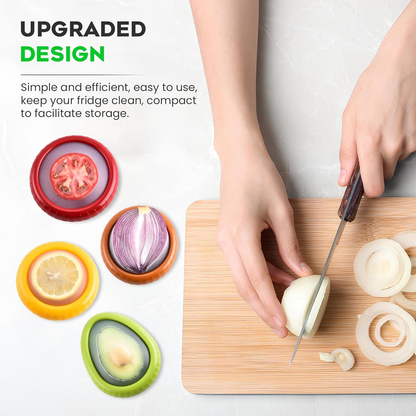 ✨️✨️4PCS Silicone Saver - as Onion Saver & Lemon Saver, Avocado Keeper, Tomato Saver, and More - Anti-Oxidation + Reusable Fruit and Vegetable Storage Containers for Fridge