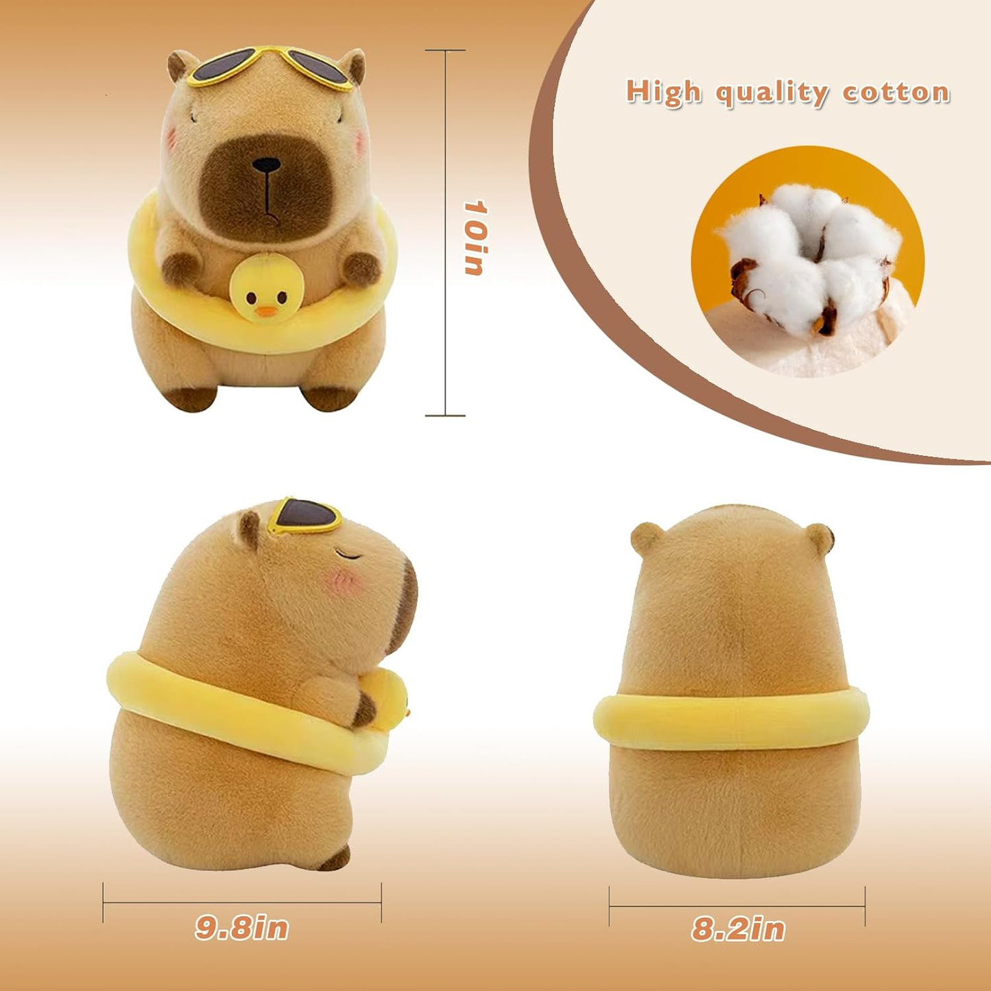 ✨️✨️Cute Capybara Plush, 10 Inch Capybara Stuffed Animal Kawaii Soft Capybara Doll Pillow Gifts for Boys Girls