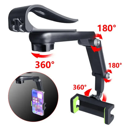 📱1080° Multi-function Sun Visor Universal 360 Degree Rotating Phone Holder Suitable