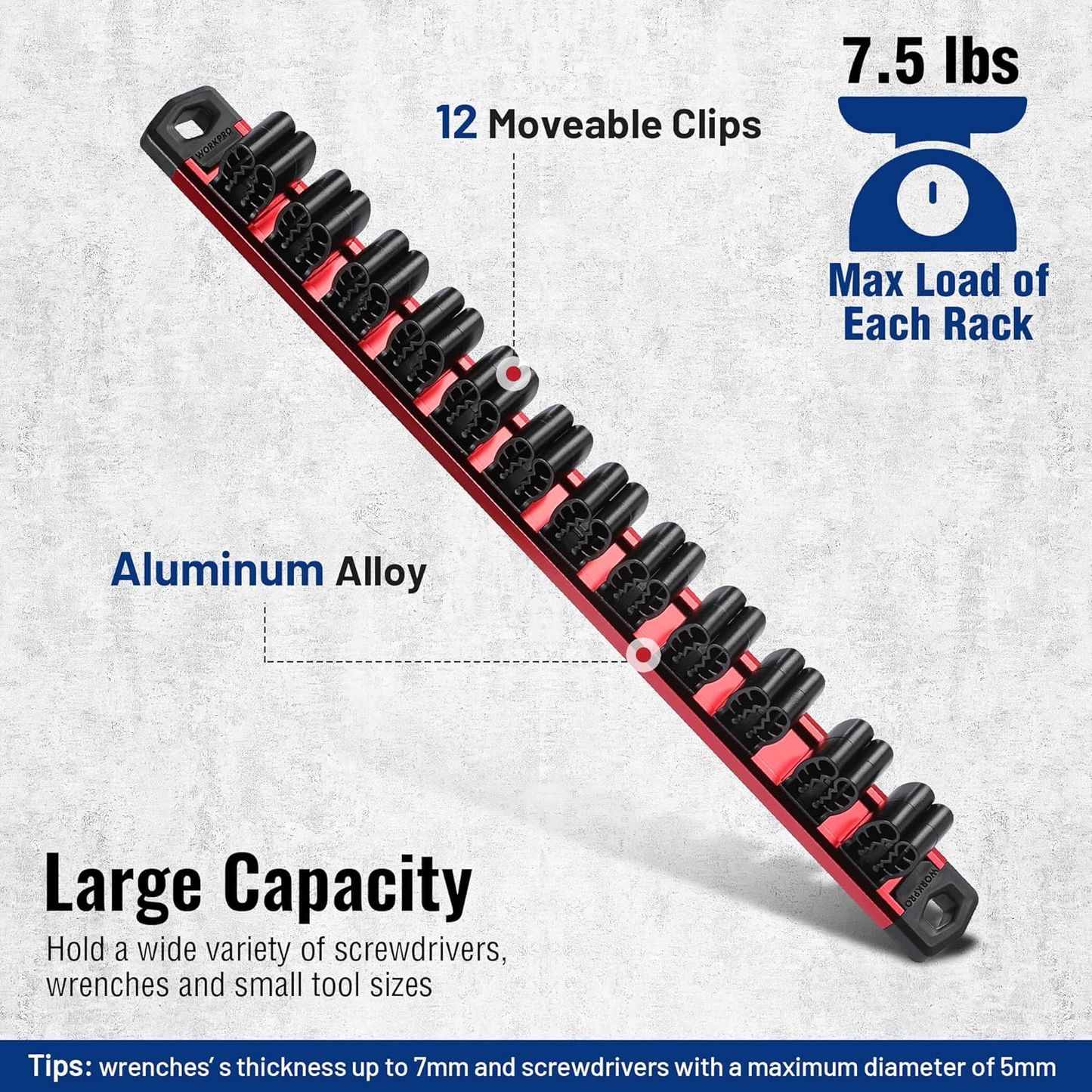 Magnetic Screwdriver Organizer and Wrench Organizer,12-Slot Screwdriver and Wrench Holder