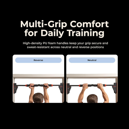 330LBS Pull Up Bar Adjustable 28"-38" No Drill Tools Installation Damage Free for Door Room Wall