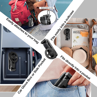 4-in-1 Multifunctional 360° Rotation Magnetic Selfie Stick, Mini Portable Extendable Phone Tripod with Remote and Metal Ring for iPhone & Android, for Travel Vlog Live Streaming