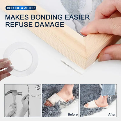 10.5FT Ultra-strong Double Sided Adhesive Nano Tape Heavy Duty Transparent Reusable Tapes