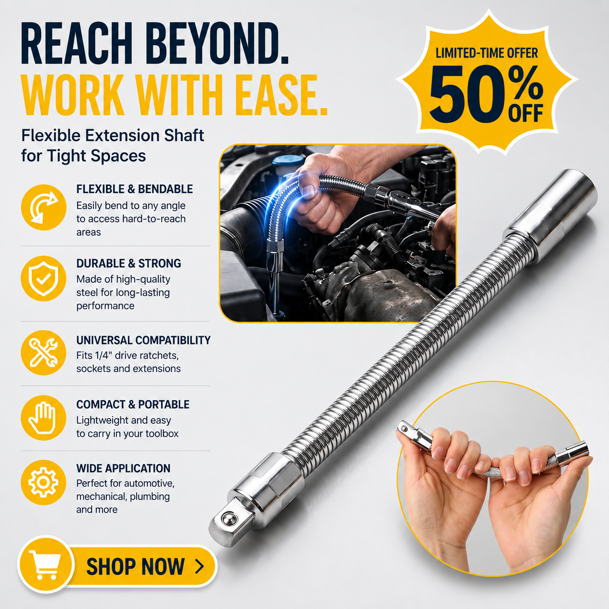 ⚙️2026 New Electric Wrench Sleeve Universal Shaft Extension Extender Rod