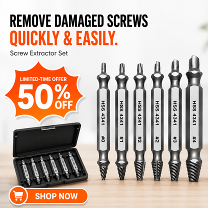 🛠️🛠️Damaged Screw Extractor Set, Easy Removal Drill Bit Tool with Storage Case
