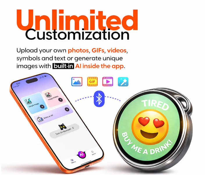 🌟🌟Electronic Emotional Badge Dynamic Brooch