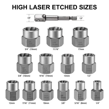 (Free Shipping)14 Counts Bolt Extractor Tool Set