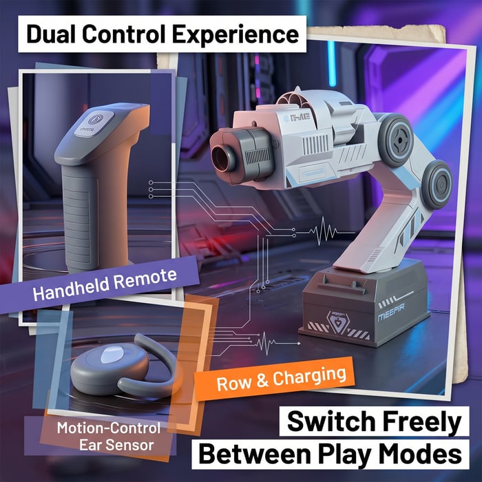 Smart Tracking Robotic Arm Blaster | Dual Control, Hands-Free STEM Fun!