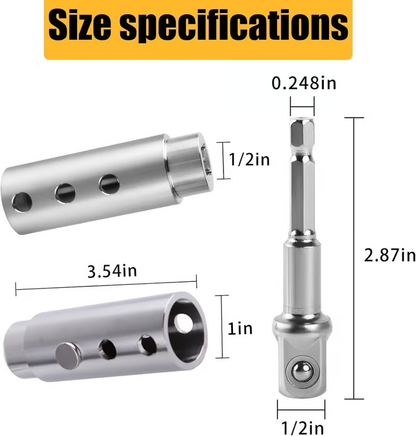Trailer Jack Drill Adapter with Socket Bit Attachment
