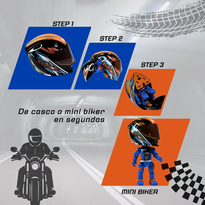 🏍️🏍️Deformation Helmet Simulated Motorcycle Rider Doll