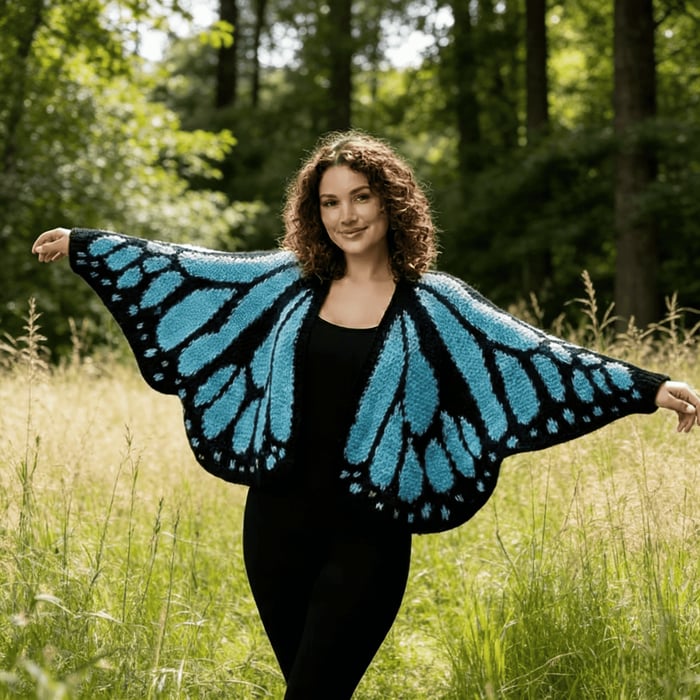 🦋Monarch Butterfly Crochet Cardigan