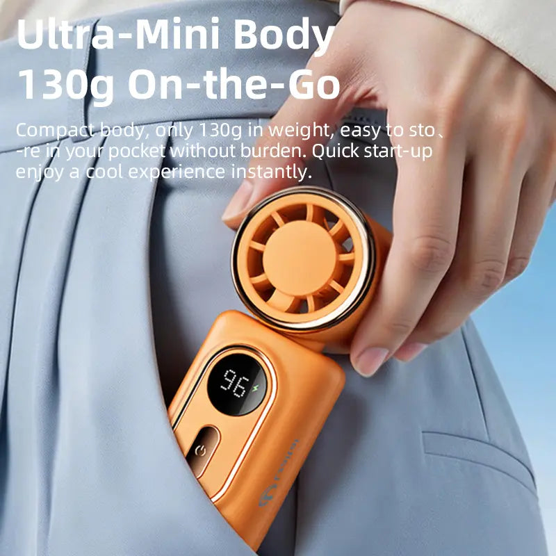 Mini Portable Handheld Clip Fan 3-in-1 Rechargeable 3000mAh Battery, 5 Speeds, 180° Adjustable Airflow, USB Cooling, Perfect for Travel, Office, and Personal Use - Protection