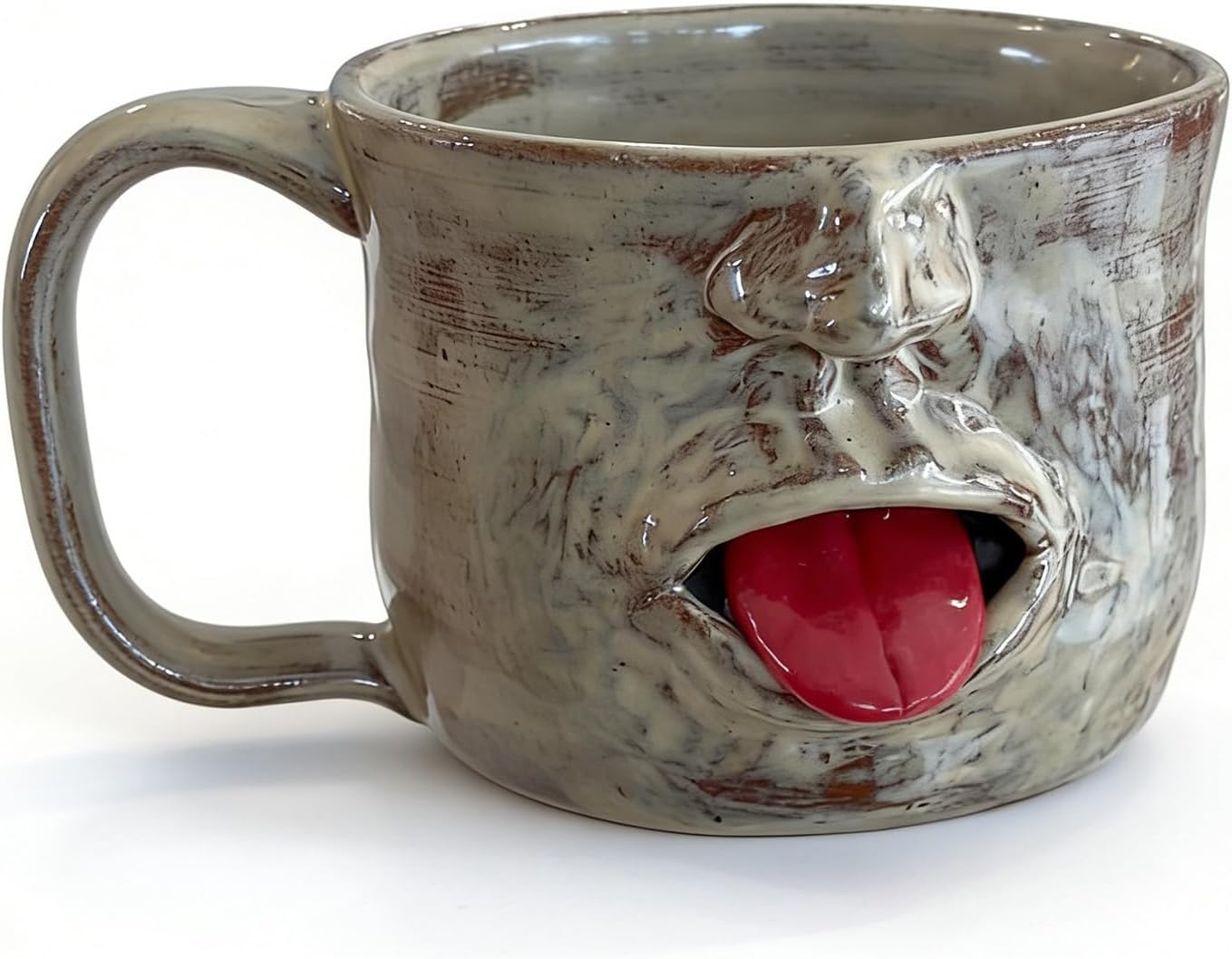 🔥🔥Handmade Face Shaped Ceramic Mug,  Funny Tongue Out Facial Ceramic Mug