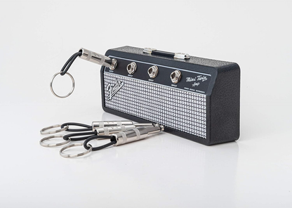Guitar Plug Key Holder, includes 4 Guitar Plug Keychains