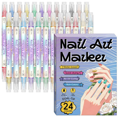 💅🏻💅🏻12/24 Colors Nail Art Pens – DIY 3D Markers for Drawing, Dotting & Manicure