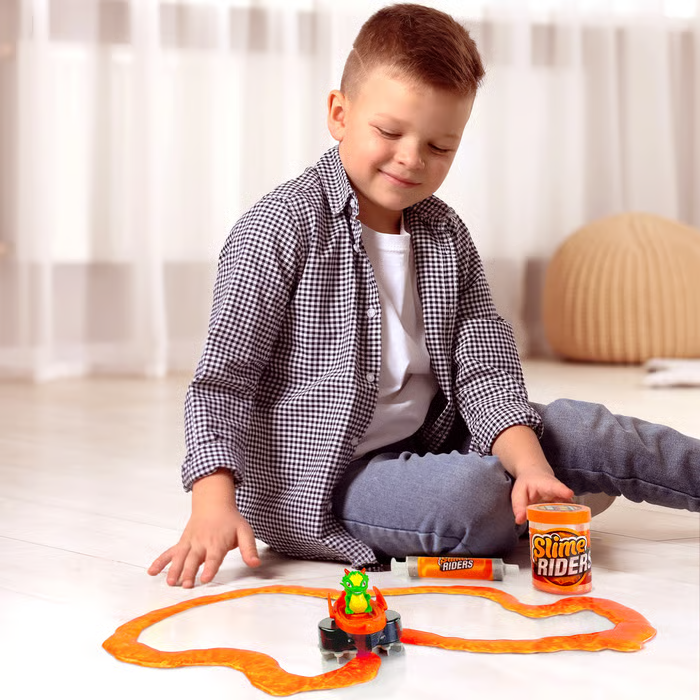 🔥【2026 New】🐉🏎️  Slime Riders Race Track Builder – Motorized Rechargeable Dragon Car with Slime Track Set