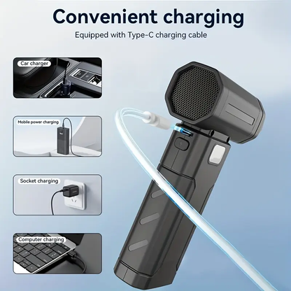 ✨️✨️High-Speed Brushless Air Purifier 100000rpm Turbo Fan🔋, 6000mah LED Light, Long-Lasting, 6 Speed Adjustable, Portable Handheld Blower, USB Rechargeable Fan