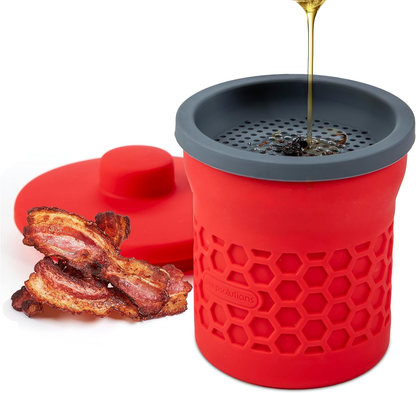 2 PCS Heat-Resistant Silicone Grease Strainer & Keeper