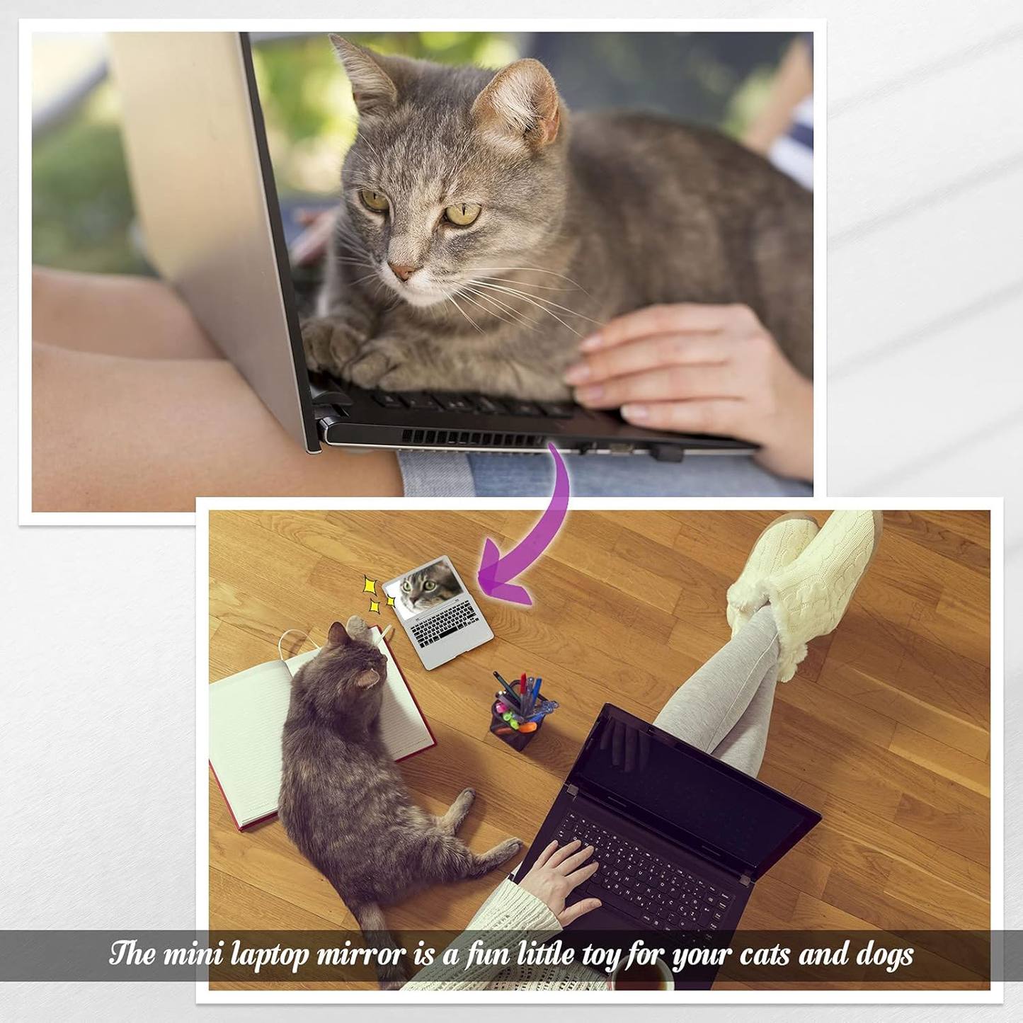 ✨️2 PCS Mini  Laptop Toy Pocket Mirror ,Tiny Fake Computer Compact Mirror
