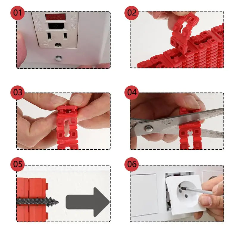 48 PCS Outlet Spacers for Electrical Box, Non-Conductive Receptacle Spacers for Fixing Loose or Recessed Outlets, Stackable Plastic Socket Shims for Switch Alignment and Leveling (12 Strips)
