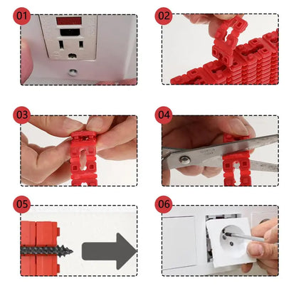 48 PCS Outlet Spacers for Electrical Box, Non-Conductive Receptacle Spacers for Fixing Loose or Recessed Outlets, Stackable Plastic Socket Shims for Switch Alignment and Leveling (12 Strips)
