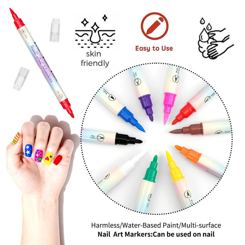 💅🏻💅🏻12/24 Colors Nail Art Pens – DIY 3D Markers for Drawing, Dotting & Manicure