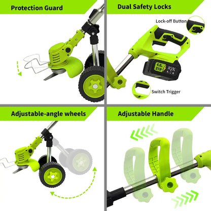 Lightweight 21V Cordless 3-in-1 Grass Trimmer, Weed Wacker & Brush Cutter