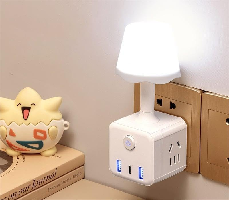 Three Plug-in Night Lamp,LED Light Lamp with USB Adapter