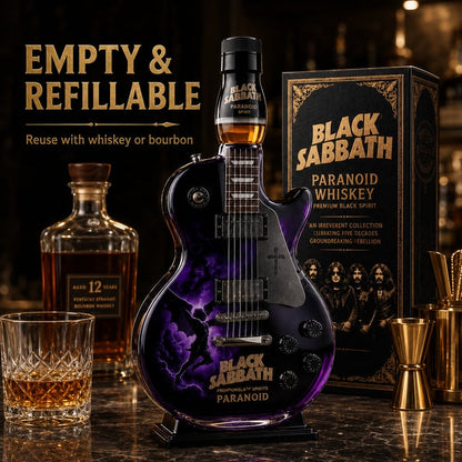 🎸Black - Sabbath Paranoid Guitar Collectible Glass Decanter🎸