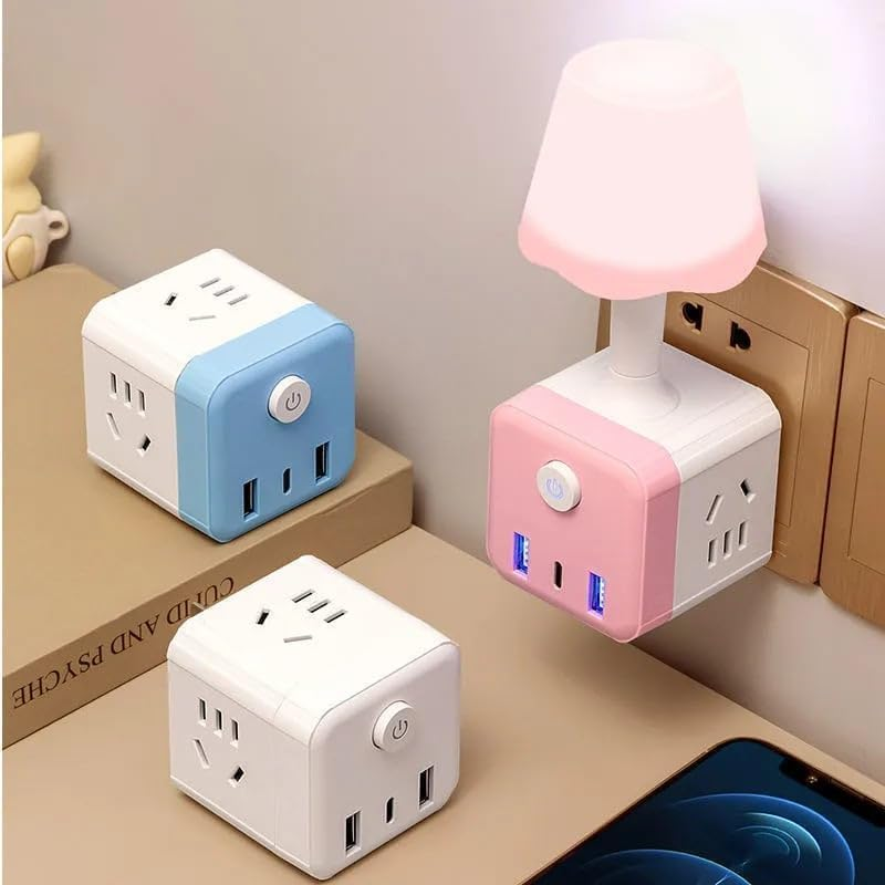 Three Plug-in Night Lamp,LED Light Lamp with USB Adapter