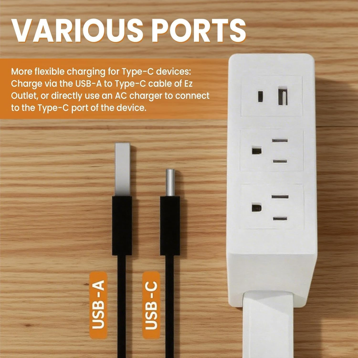 🔋✨️Electrical Outlet Extender Stick,180° Rotating Extendable Wall Outlet for Hard to Reach Places,Rotating Plug Power Hub