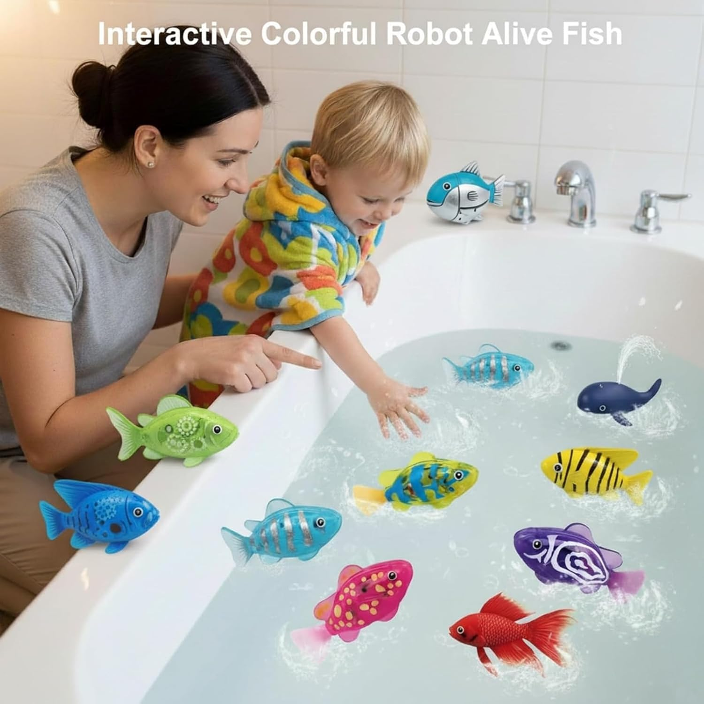 🐟️🐟️Swimming Robot Fish Toy, Pool Toy Robotic Fish with LED Light