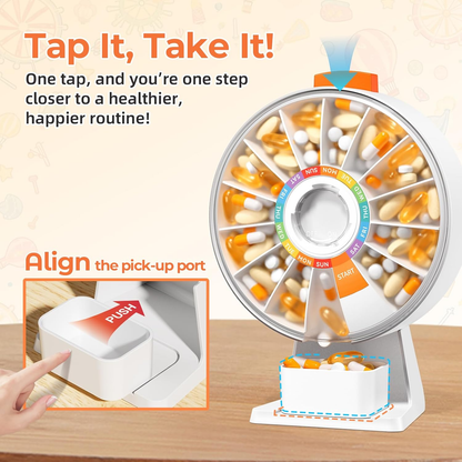 💊💊Large Fun Pill Dsipenser, Daily Pill Box for 7 or 14 Days, Wall-Mountable or Tabletop Weekly Pill Organizer Hold for Medicine, Vitamin or Supplements