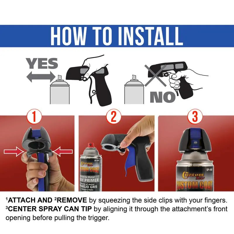Spray Can Trigger Handle with Full Hand Grip, Convert Spray Cans to Paint Sprayer, Reusable Automotive Body Repair Paint Sprayer