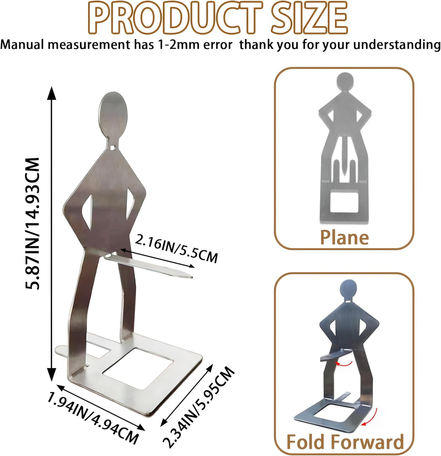 6 PCS Funny BBQ Stand Man Hot Dog Holder,Reusable Stainless Steel Hotdog and Sausage Stand