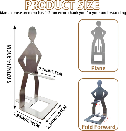 6 PCS Funny BBQ Stand Man Hot Dog Holder,Reusable Stainless Steel Hotdog and Sausage Stand
