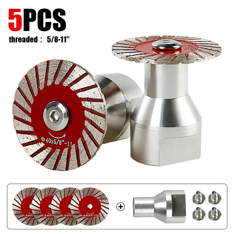 5PCS 1.57"(40MM) Diamond Saw Blades for Granite, Marble, Sandstone, Tombstone & Stone