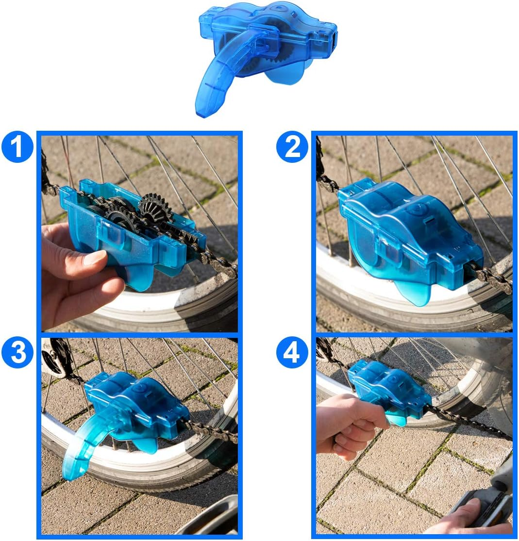 🚲️🚲️Bike Chain Cleaning Tool Chain Scrubber with Rotating Brushes for Deep Cleaning – Bicycle Maintenance Tool Kit for MTB, Road, BMX & City Bikes
