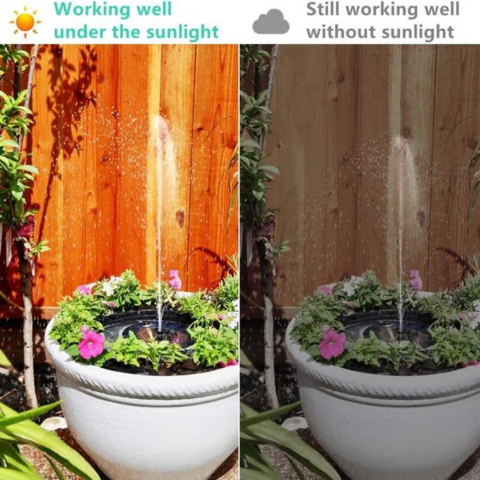 Solar Water Fountains,Solar Powered Bird Bath Fountain with 6 Nozzles - Free Standing Floating Solar Fountains for Bird Bath, Garden, Pond, Pool