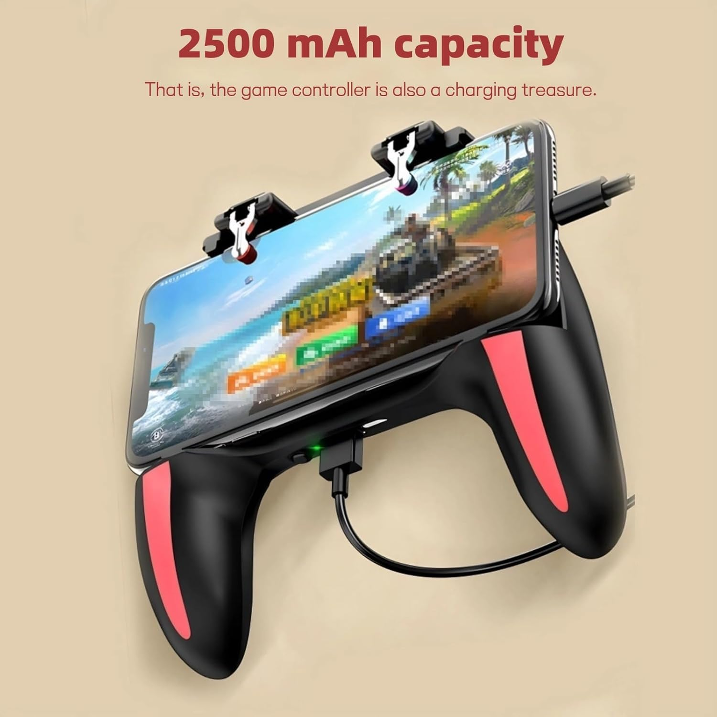 Mobile Phone Gamepad,  Mobile Game Controller with Dual Cooling Fans, 2500mah / 5000mah Battery Optional, Suitable for 4.7-6.5 Inch Mobile Phones