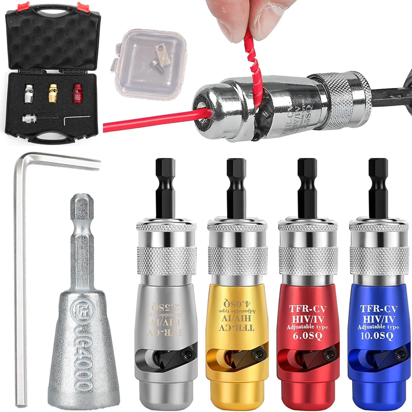 🛠️🛠️Wire Stripping Tool & Wire Twisting Connector, Wire Cutter Drill Attachment, Electrical Wire Twister Tool for Drill Set