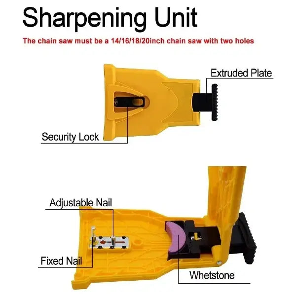 🪚🪚Portable Teeth Chainsaw Sharpener, Proprietary Bar for 14/16/18/20 Inches Two Holes Chain Saw Bar summervibes