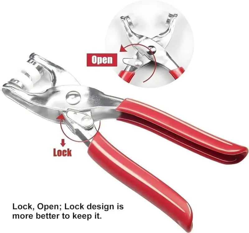 Including 100pcs Invisible Colored Metal Buckle & 1 Count Manual Pressure Pliers