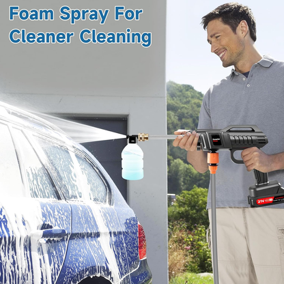 🌊Portable Battery Power Washer 1500W, 60Bar/870 PSI Electric Pressure Washer Handheld High Pressure Car Washer Gun🔫 with 2 Nozzles,  5m Hose Cordless Jet Washers for Car/Floor/Patio