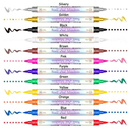 💅🏻💅🏻12/24 Colors Nail Art Pens – DIY 3D Markers for Drawing, Dotting & Manicure