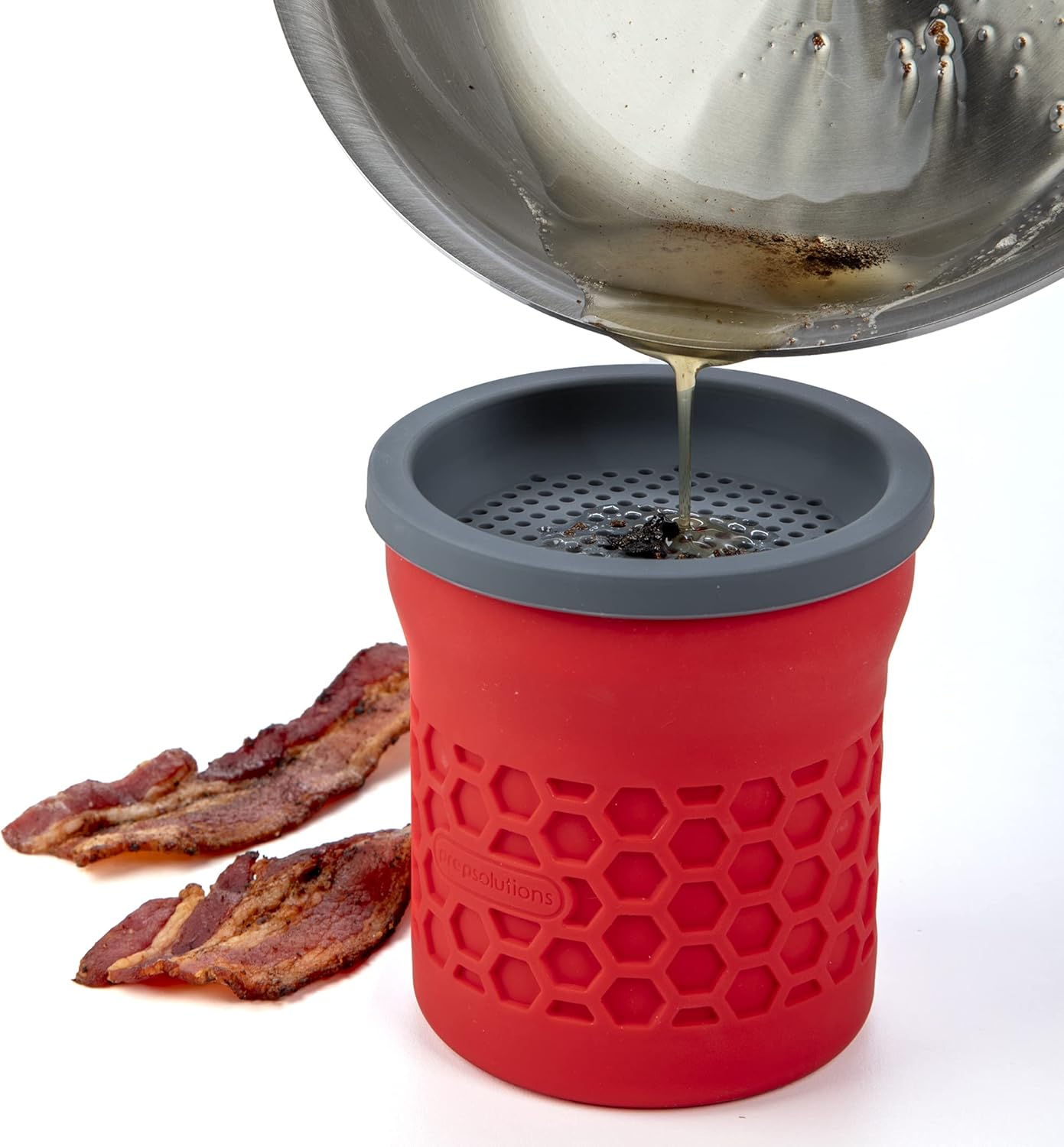 2 PCS Heat-Resistant Silicone Grease Strainer & Keeper