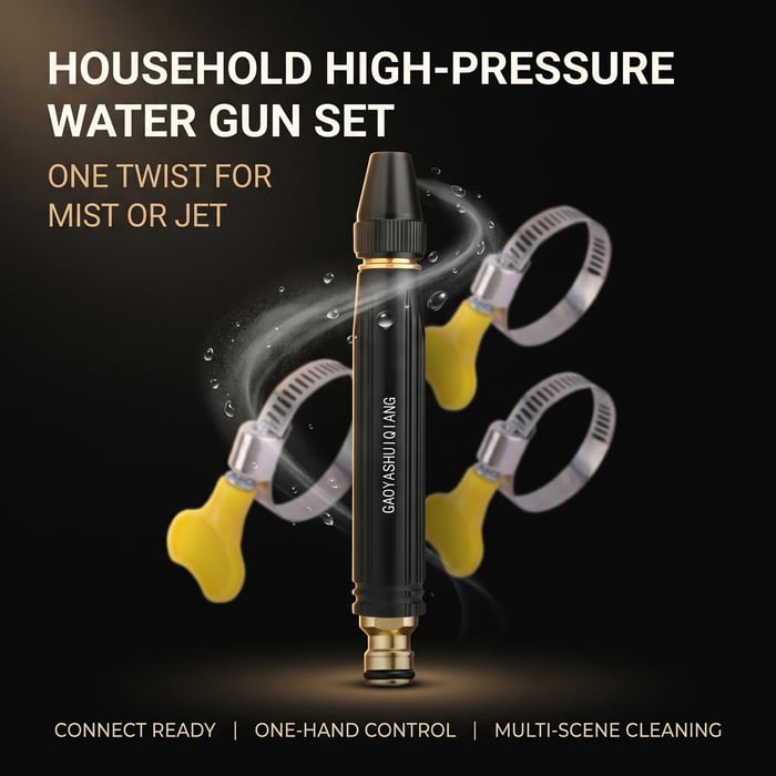 Home High-Pressure Water Gun With Booster Nozzle And Hose
