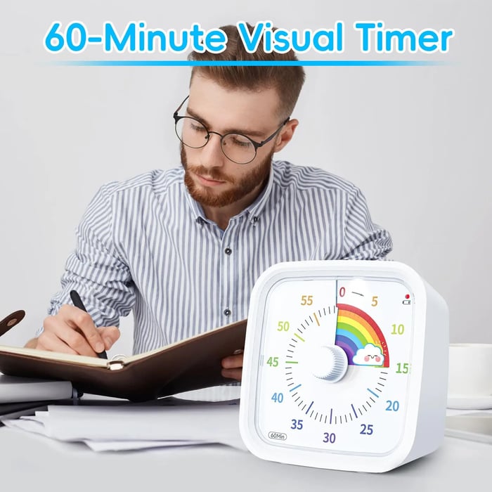⏳60-Min Visual Countdown Timer