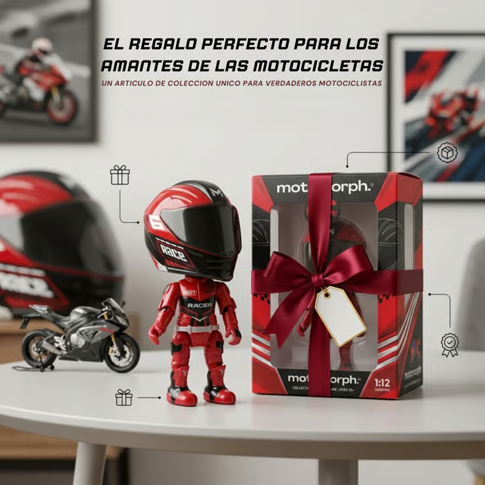🏍️🏍️Deformation Helmet Simulated Motorcycle Rider Doll