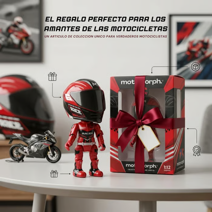 🏍️🏍️Deformation Helmet Simulated Motorcycle Rider Doll